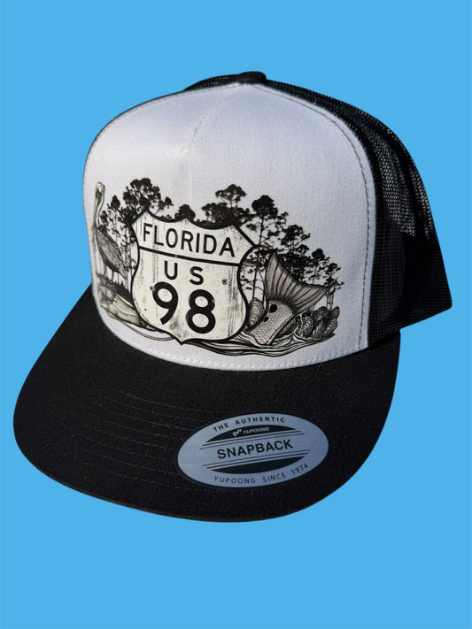 HWY 98 Flatbill Trucker Hat
