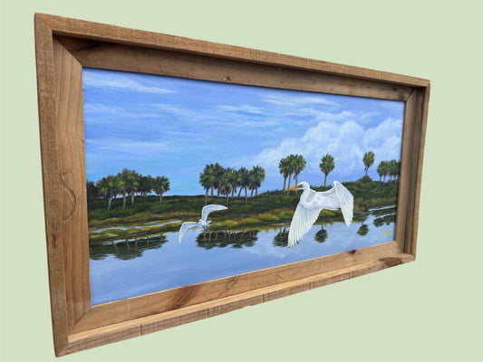 Egret Original Acrylic Painting