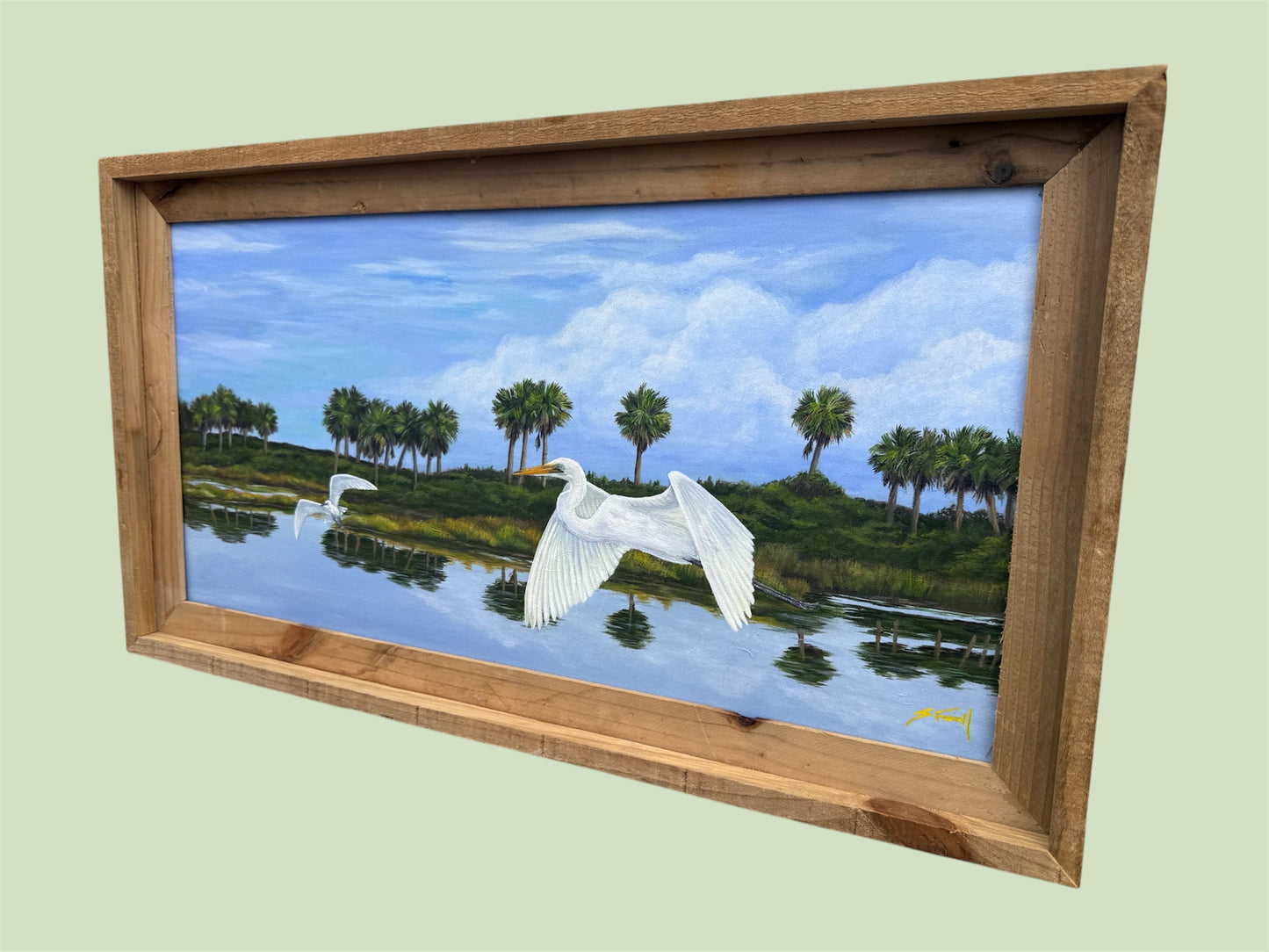 Egret Original Acrylic Painting